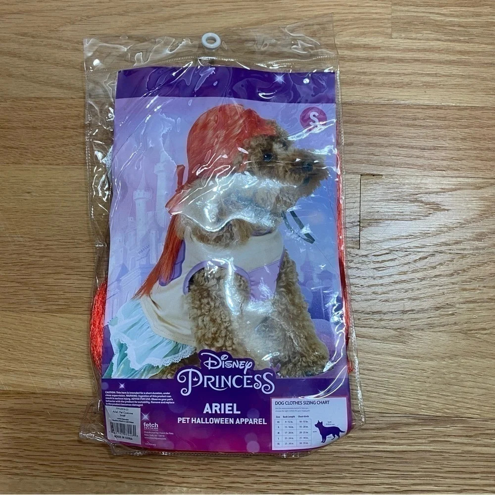 Disney Ariel Dog Costume NEW Little Mermaid Small Halloween Princess Red Green